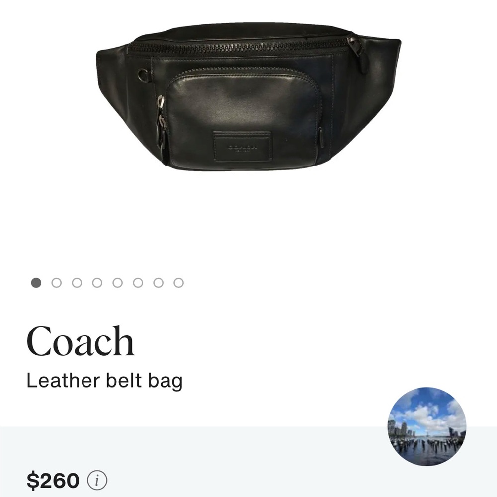 Coach Dark Leather Fanny Belt Bag UNISEX!!! Excellent condition worn twice!